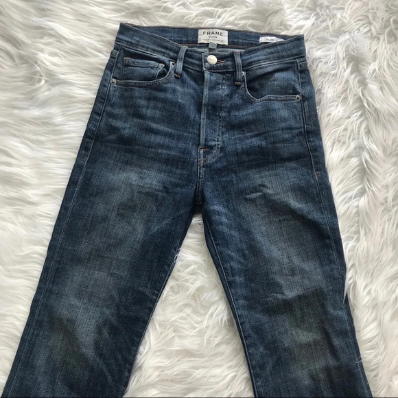 FRAME Le Crop Flare Jeans Sunrise Park Vintage Casual Denim Women’s 25 - Picture 4 of 8